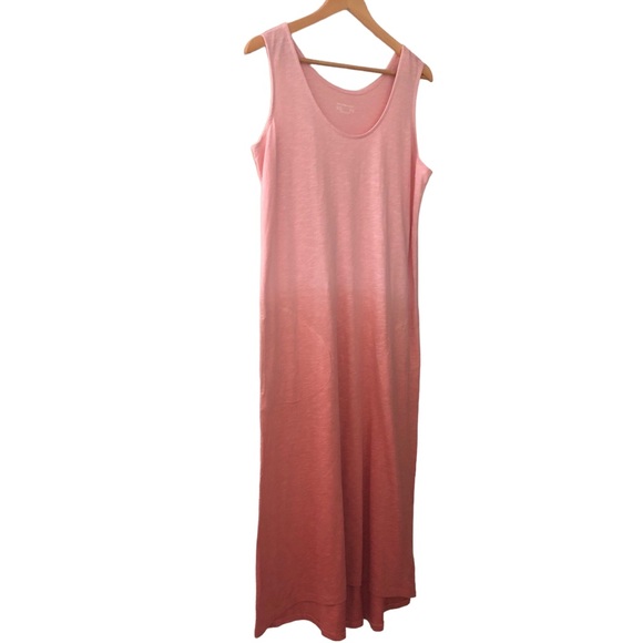 Canyon Retreat dress sleeveless dip dye hombre effect cotton/linen scoop neck - Picture 2 of 8